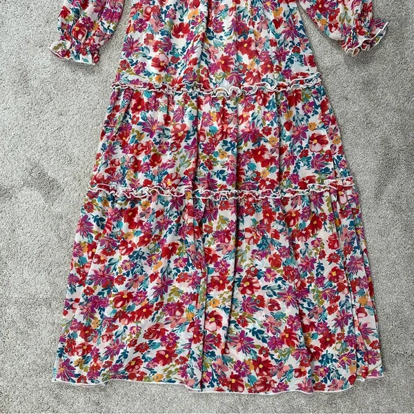 bohme Women’s Kendal Floral Maxi Dress Longsleeve V-Neck in Multicolor Size XS - Image 10