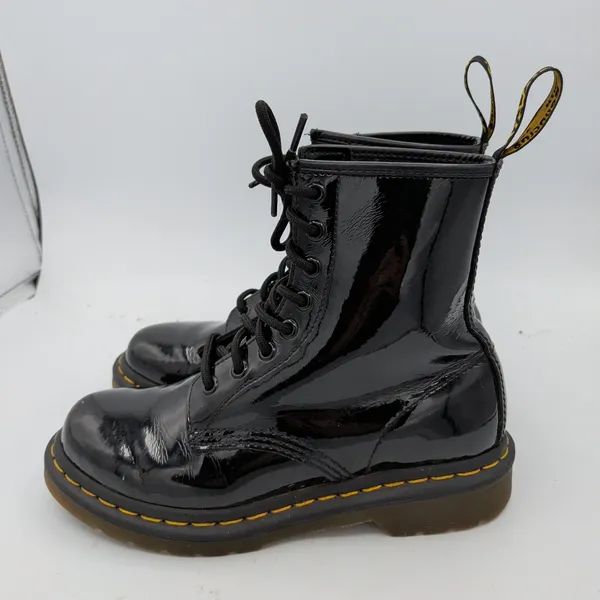Dr. Martens 1460 W Black‎ Patent Leather Lace Up Combat Boots Womens US 6 EU 37 - Image 2