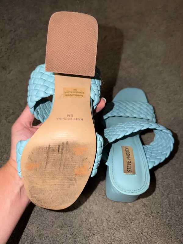 Steve Madden turquoise blue heeled sandals - Image 3