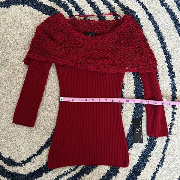 Iz Byer 🆕Red Sweater, Size Small - Image 4