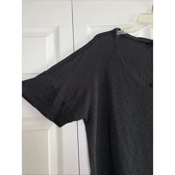 Life is Good Relaxed Fit Pocket Tee Womens Size L Charcoal Grey Ribbed Cotton L - Image 2