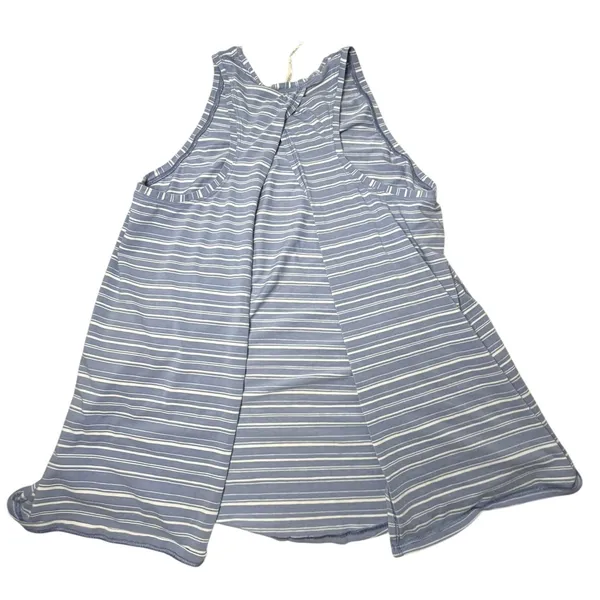 Lululemon Wild Tank Top Blue White Striped Open‎ Back Pima Cotton Yoga Size 8 - Image 2