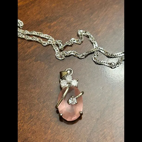 necklace pendant 925 sterling silver pink - Image 2