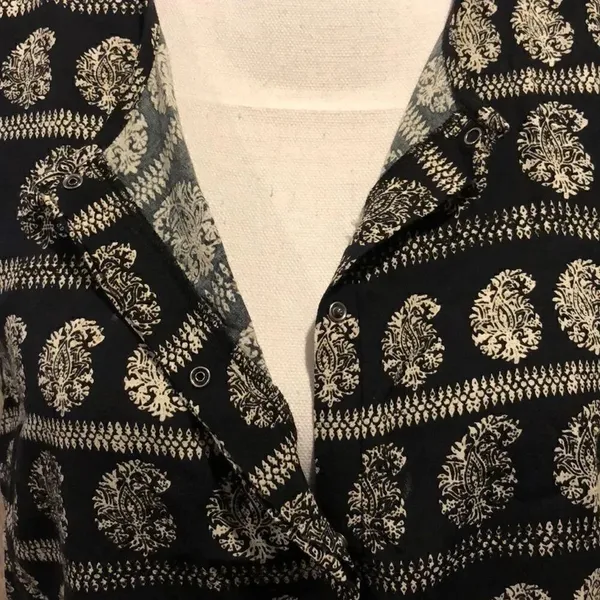 Madewell Black & White Paisley Tank Top - Image 3
