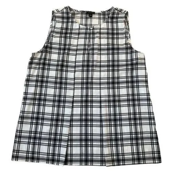 Ann Taylor size medium Checkered plaid Sleeveless Blouse - Image 3