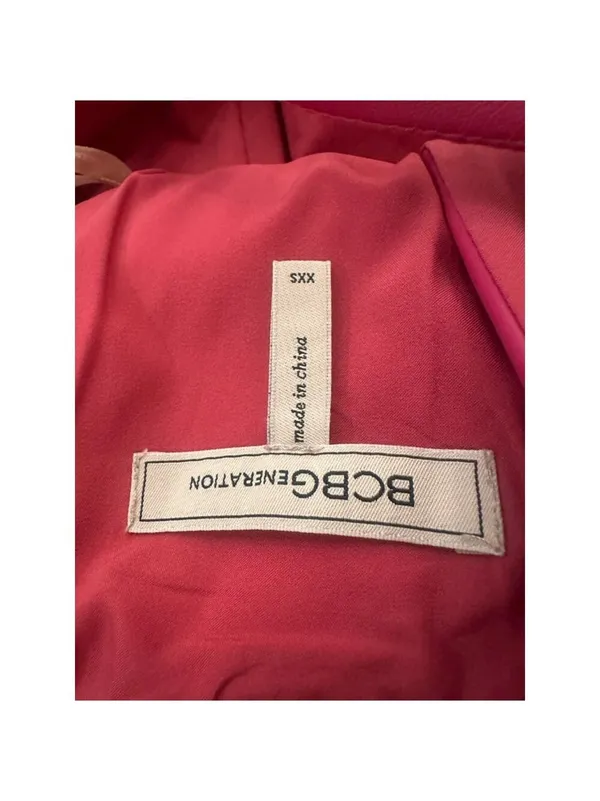 BCBGeneration Mini Dress Pink XXS Faux Leather - Image 8