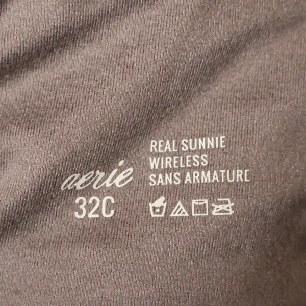 Aerie Real Sunnie Wireless Bra‎ Womens Size 32C Gray Lace Comfort Lightly Padded - Image 2