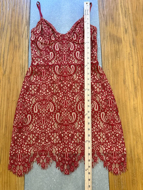 For Love & Lemons Vika Paisley Lace Mini Dress Rust Size Small - Image 14