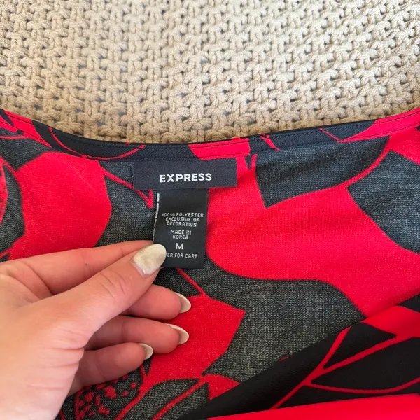 Vintage 00s Express Black & Red Cowl Neck Tank - Image 3