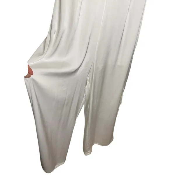 🤍 Aakaa White Ruffle Tulle Bodice Wide Leg Jumpsuit Women’s M Bridal‎ 🤍 - Image 7