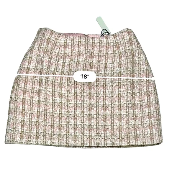 Rumored + Revolve‎ Coco Mini Skirt SMALL Tweed Pink Cottagecore Coquette - Image 5
