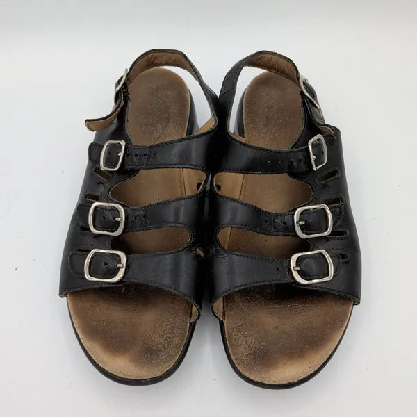 SAS Mystic Slingback Sandals Womens 7.5 W Black Leather Adjustable Comfort‎ USA - Image 4