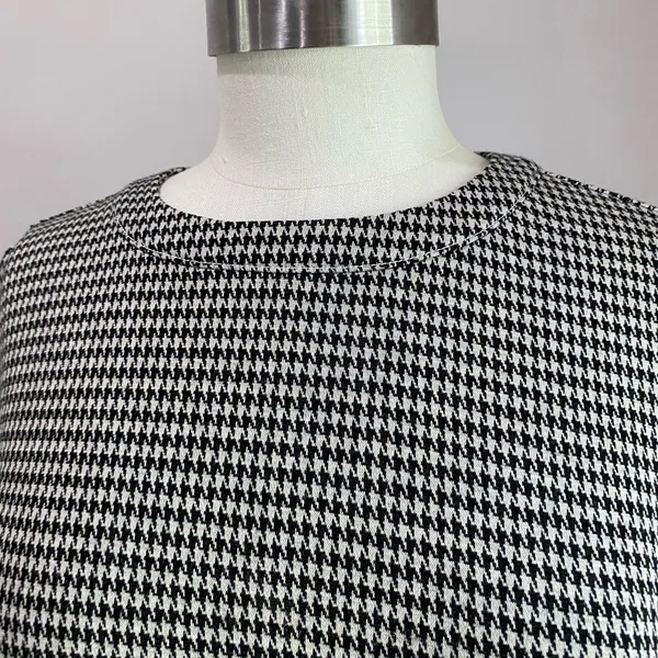 Loft Houndstooth Ruffle Posh Trim Mini‎ Dress Black and White Size 10 - Image 10