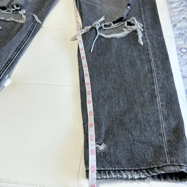 American Eagle Gray Distressed Mom Jeans Size 4 - Image 11
