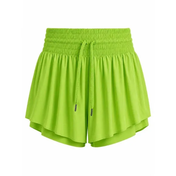 NWOT Neon Green Flowy Athletic Running Shorts XL - Image 2