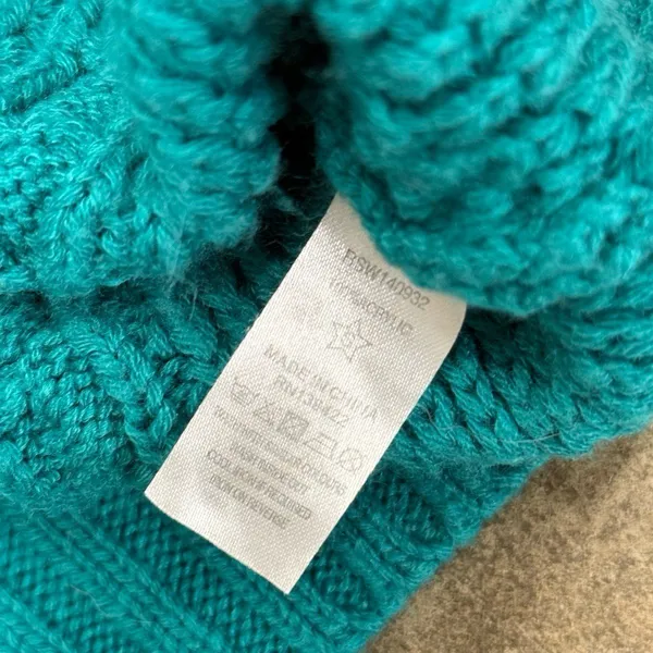 Tobi Teal Blue Green Cable Knit Cropped Pullover Sweater Size Small - Image 5