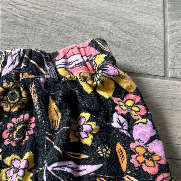 Free People High Waist Floral Shorts - Black, Pink, Yellow - Image 3