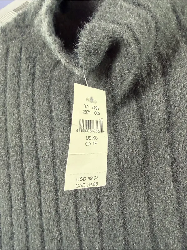 NWT Aerie‎ So Soft Ribbed Mock Neck Long Sleeve Midi Dress in Gray Size XS - Image 5