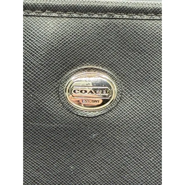 Coach Purse Black‎ Peyton Saffiano Leather Zip Top Tote Shoulder Bag Logo Charm - Image 5
