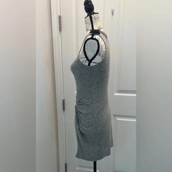 Abercrombie & Fitch Heather Gray Knotted Side Dress - Image 3