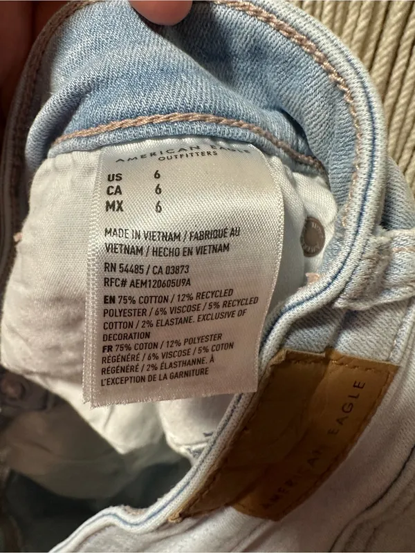 American Eagle Outfitters Light Blue Denim Cutoff Shorts - Image 3