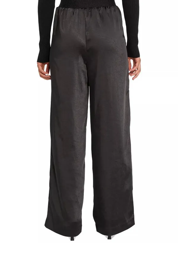 Sanctuary Satin Black High Waist Wide Leg Pants - Image 2