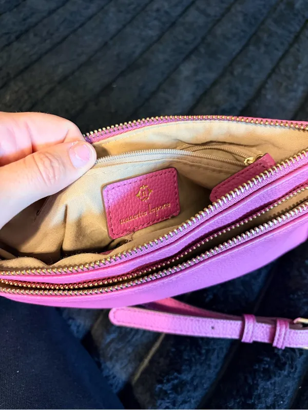 Nanette Lepore Hot Pink Pebbled Leather Crossbody - Image 7