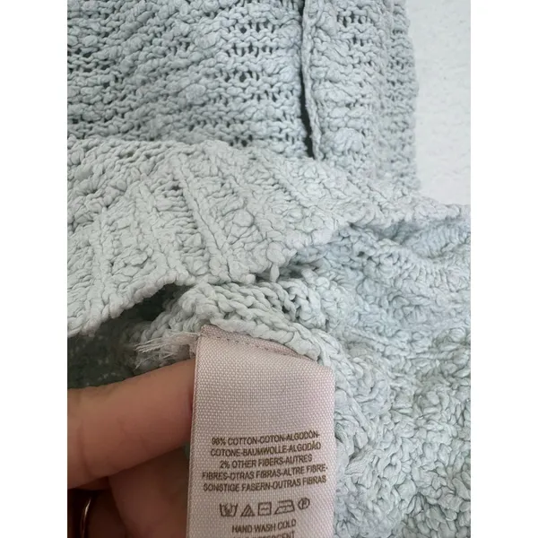 Free People Songbird Shaggy Knit Pullover Sweater Chunky Oversize Medium Seafoam - Image 7