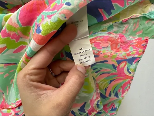 Lilly Pulitzer size M CASA BANANA Stacey TOP 100% Silk Blouse Floral - Image 6