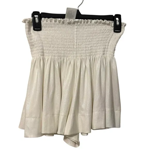 Queen of Sparkles White Smocked Swing Shorts Size Small - Image 2