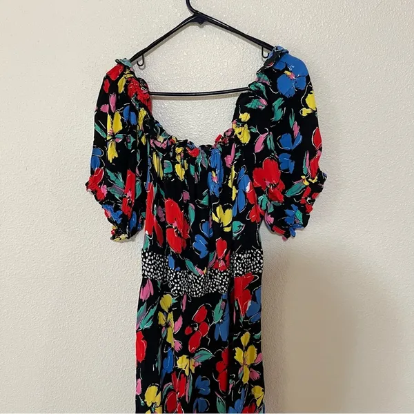 RIXO for target bright colorful floral off the shoulder maxi dress 24W/26W plus - Image 4