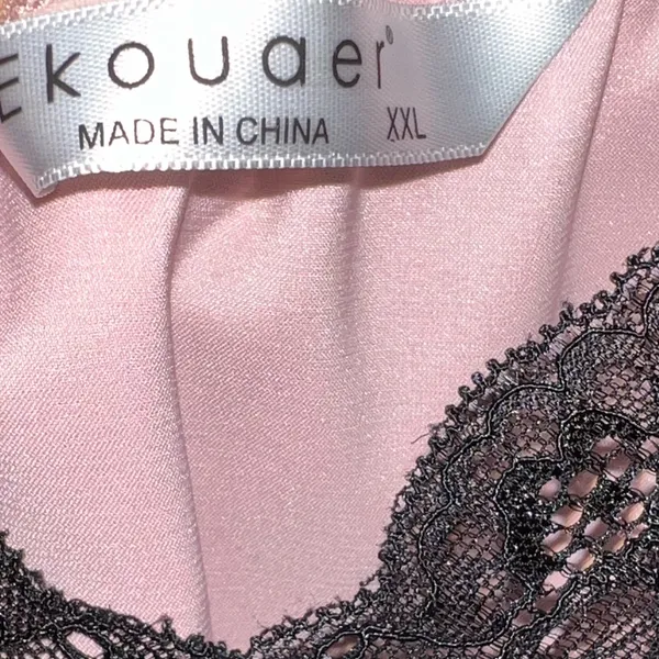 Ekouaer Pink Lace Trim Nightgown - Image 6