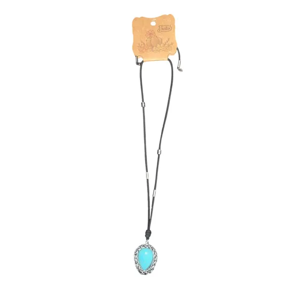 Justin Turquoise Stone Pendant Necklace NWT - Image 2