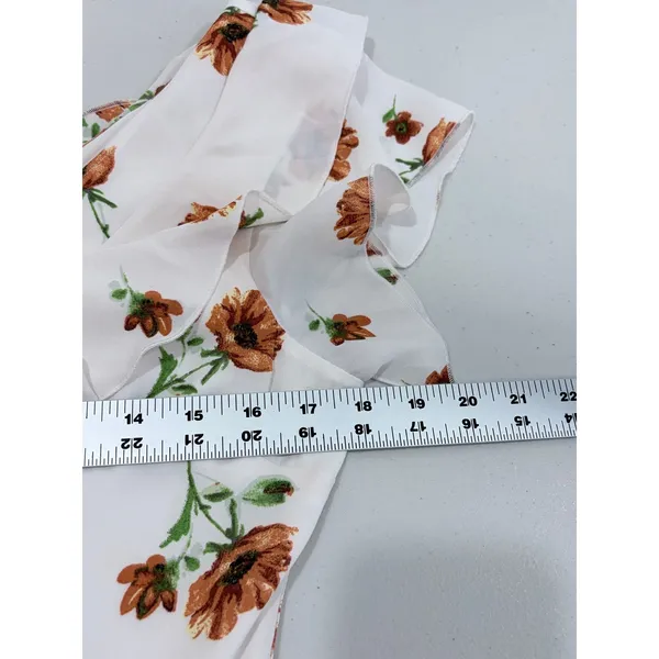 Ali & Jay White Orange Floral Ruffle‎ Peplum Maxi Dress M Wedding Guest Summer - Image 16