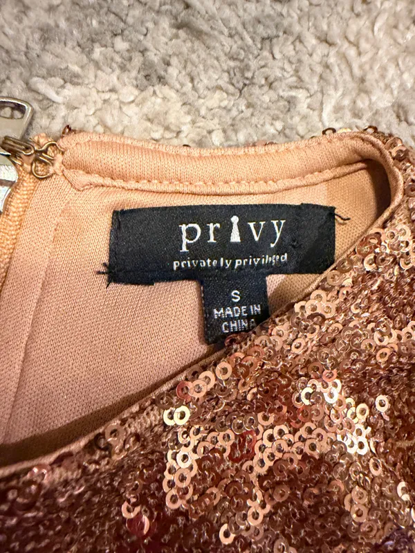 Privy Rose Gold Sequin Crop Top - Image 6