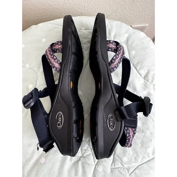 Chaco Black/Pink/Blue Strappy Sandals Women's US 11 Synthetic Adjustable - Image 3