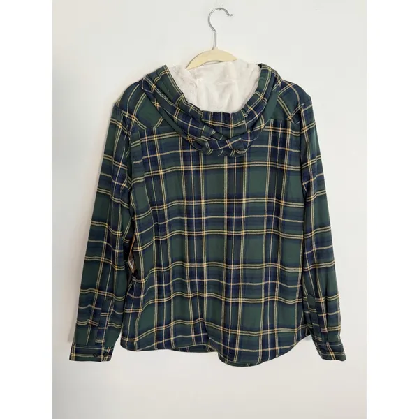 Tough Duck Women's Plush Pile-Lined Flannel Work Hoodie NWT size large - Image 4