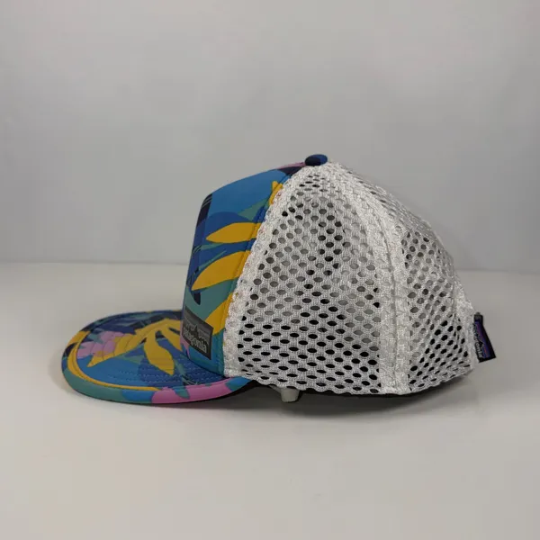 Patagonia Duckbill Hat Hawaiian Aloha Tropical Floral Mesh Trucker Cap EUC - Image 3