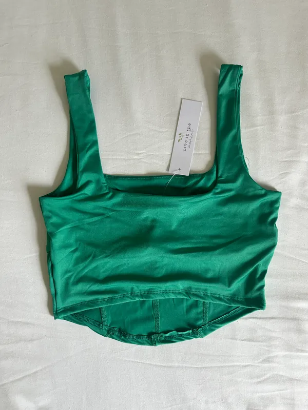 Live in the Moment Teal Cropped Tank Top | NWT - Image 3
