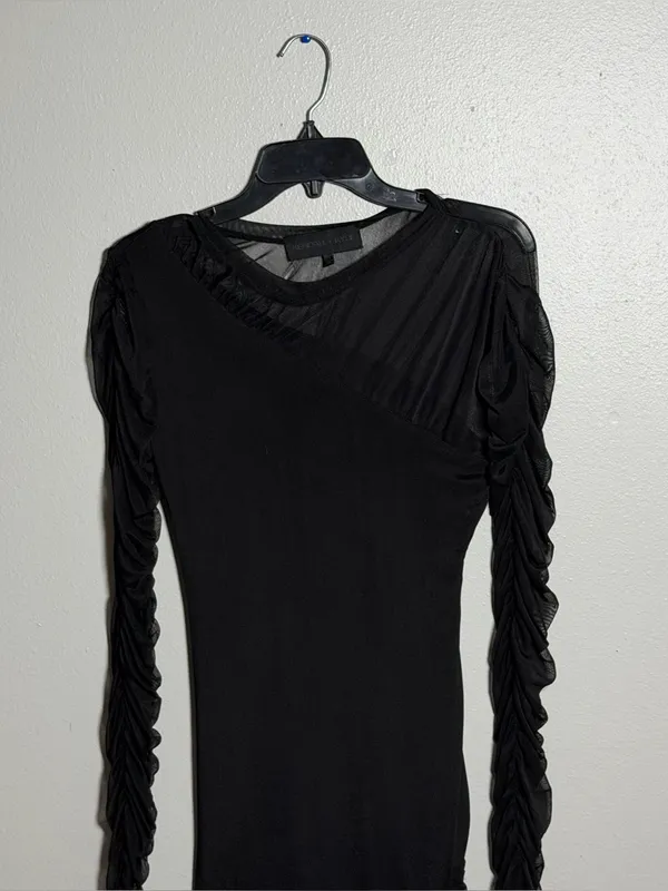 Kendall + Kylie Women Night‎ Black Gothic Sheer Long Sleeve Bodycon Dress size S - Image 2
