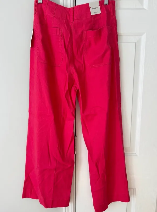 Anthropologie Maeve The Colette Wide-Leg Cropped Linen Pants, Size 29 - Image 9
