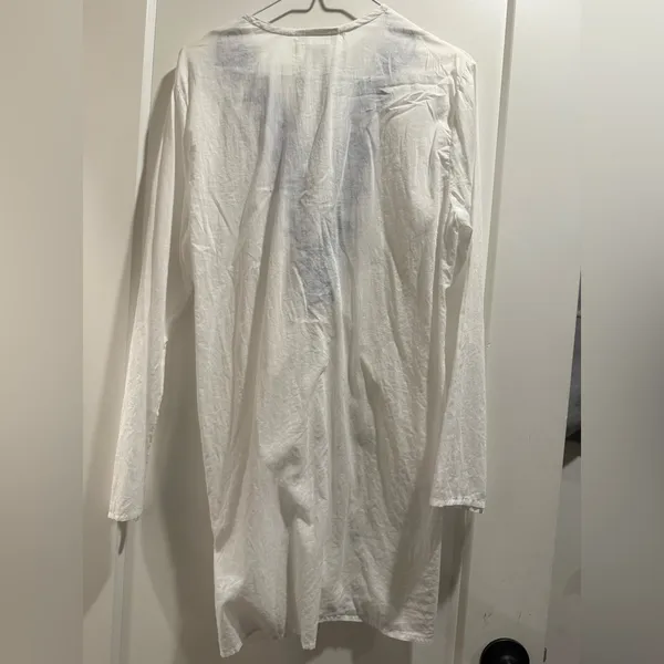 La Blanca‎ Swim Cover Up White Tunic with Blue Detailing Size M - Image 3