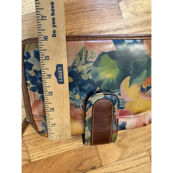 OZ Orifaz‎ Argentine Brown Floral Cross Body Bag Leather Retro Vtg Y2k Artsy - Image 9