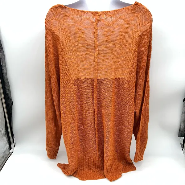 Mittoshop Rust Loose Texture Long Sleeve knit Top/Sweater in Pumpkin-Size L - Image 6