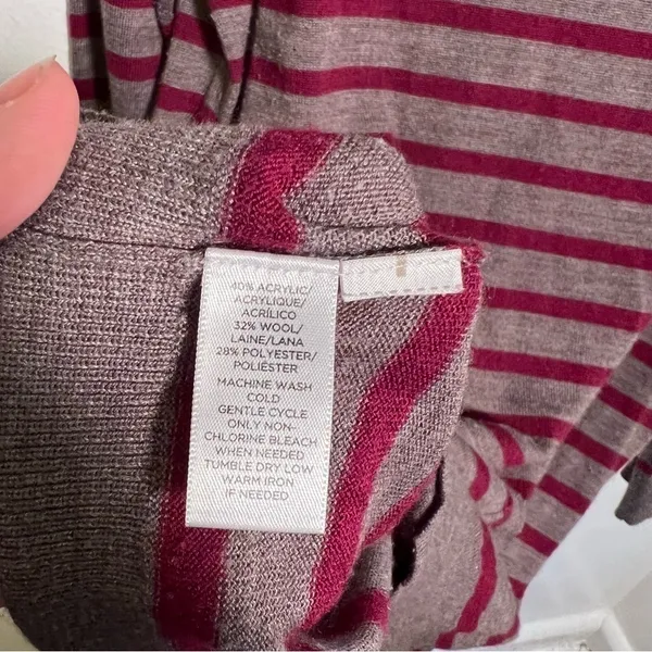 Loft‎ Boatneck Tunic Sweater Brown PInk Stripes - Image 10