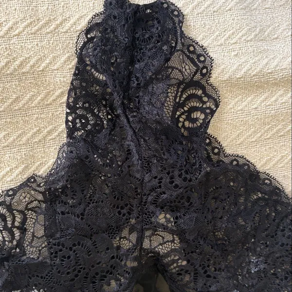 2X Avid Love Black Lace halter Chemise Teddy lingerie intimates - Image 3