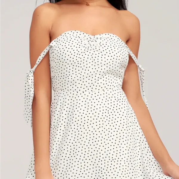Lulu's‎ Twirl Me Around Off Shoulder Skater Dress Size L - Image 3
