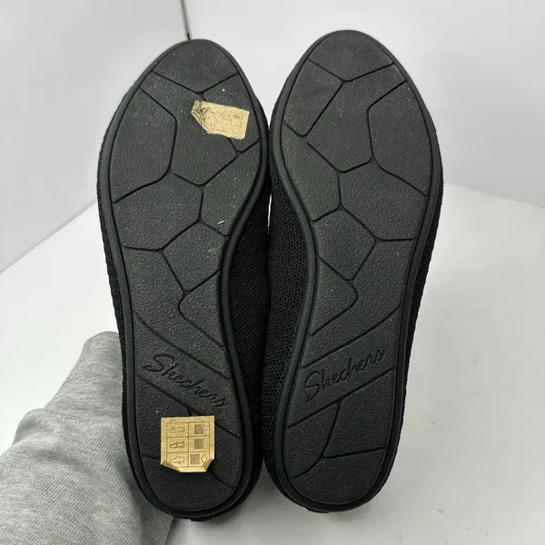 Skechers Women size 9 Cleo Black Knit Ballet Flats Memory Foam Slip On Comfort - Image 7