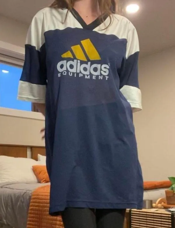 Vintage 90s Equipment blue and yellow mesh American Football jersey 🏈 - Image 2