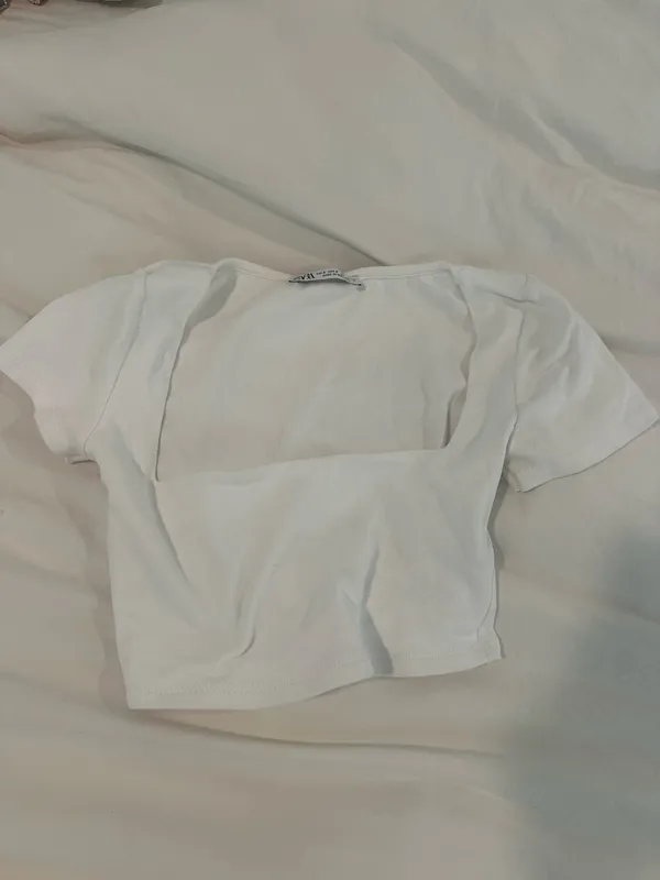 White Zara Crop Top - Image 2